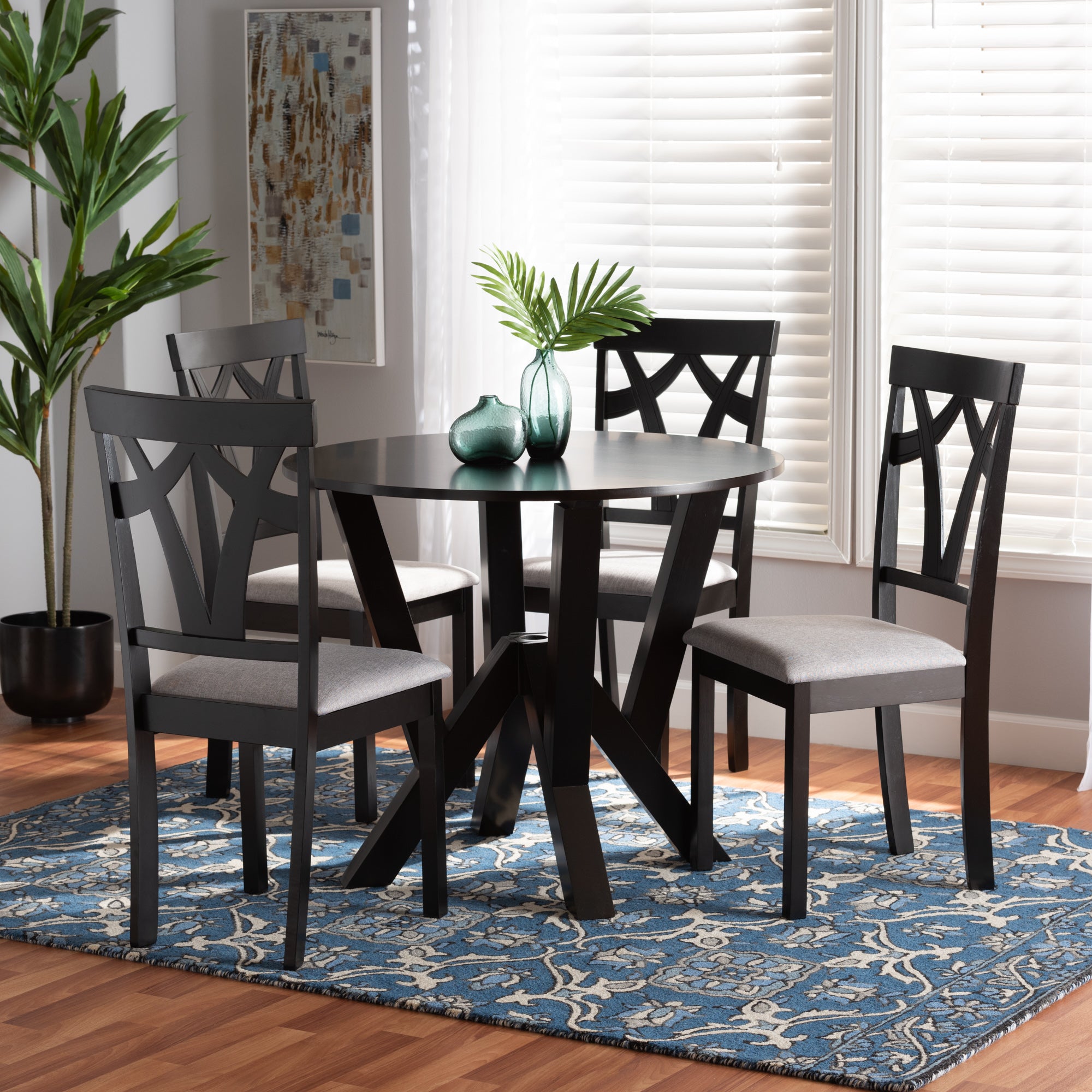 Branca Modern Table & Dining Chairs 5-Piece-Dining Set-Baxton Studio - WI-Wall2Wall Furnishings