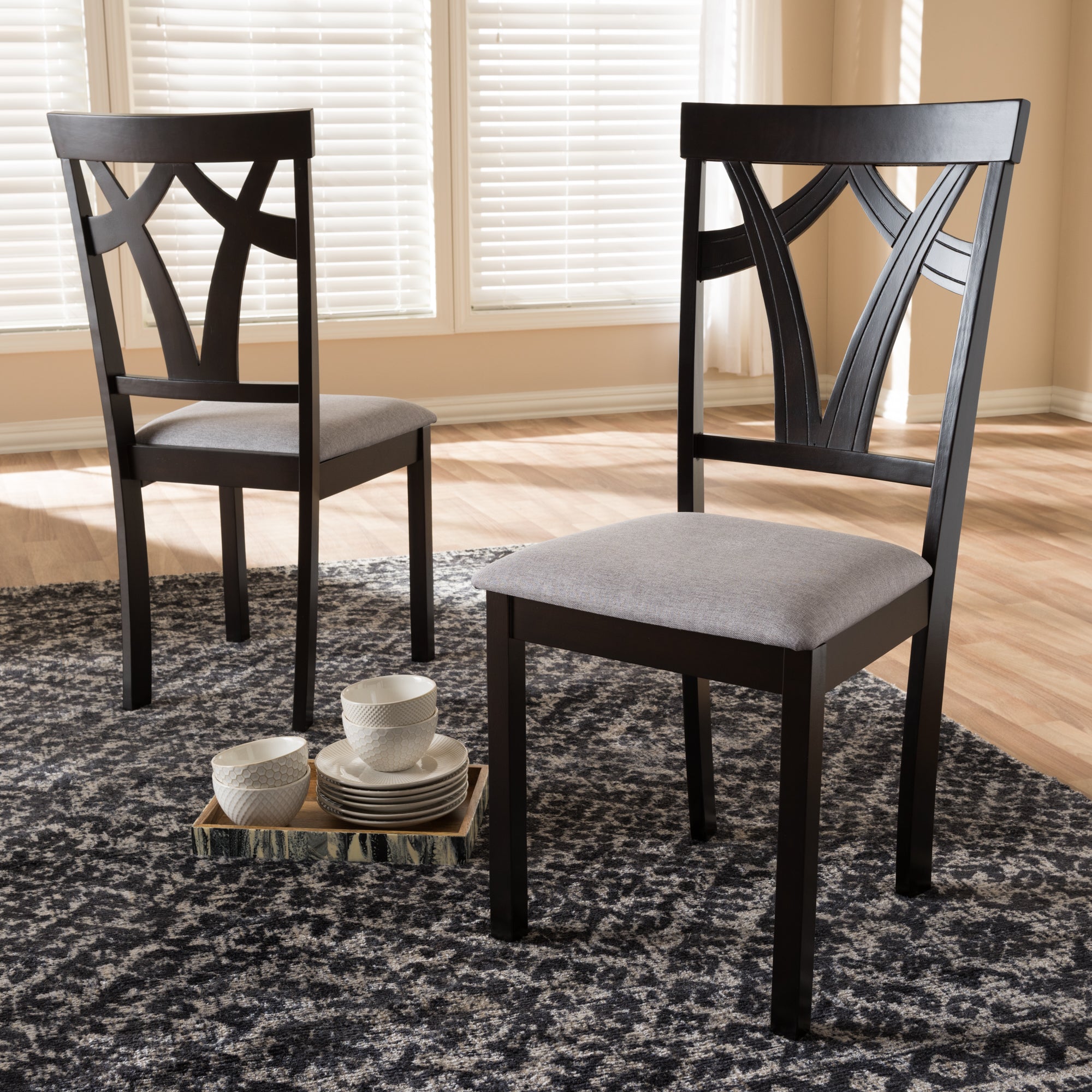 Sylvia Contemporary Dining Chairs Set of 2-Dining Chairs-Baxton Studio - WI-Wall2Wall Furnishings