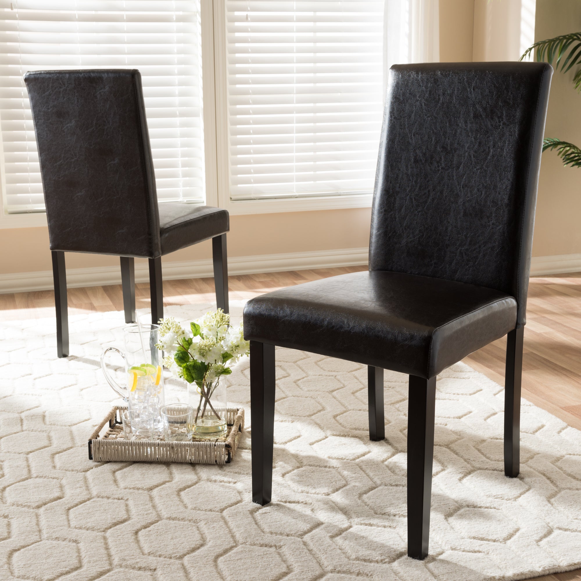 Mia Contemporary Dining Chairs Set of 2-Dining Chairs-Baxton Studio - WI-Wall2Wall Furnishings