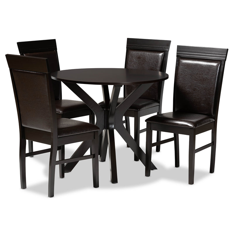 Jeane Modern Table & Dining Chairs 5-Piece-Dining Set-Baxton Studio - WI-Wall2Wall Furnishings