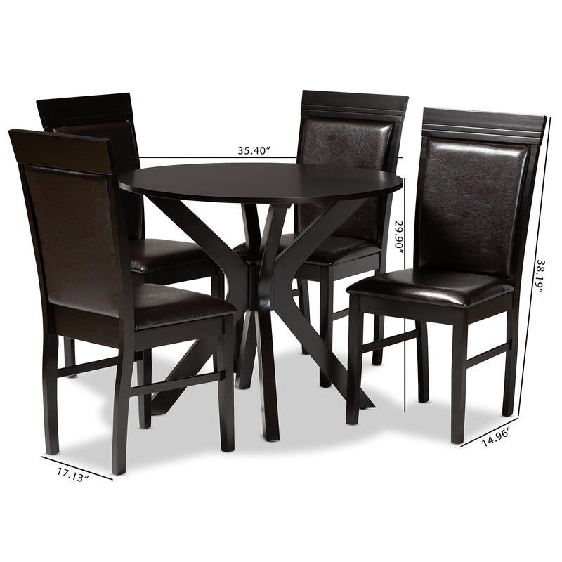 Jeane Modern Table & Dining Chairs 5-Piece-Dining Set-Baxton Studio - WI-Wall2Wall Furnishings