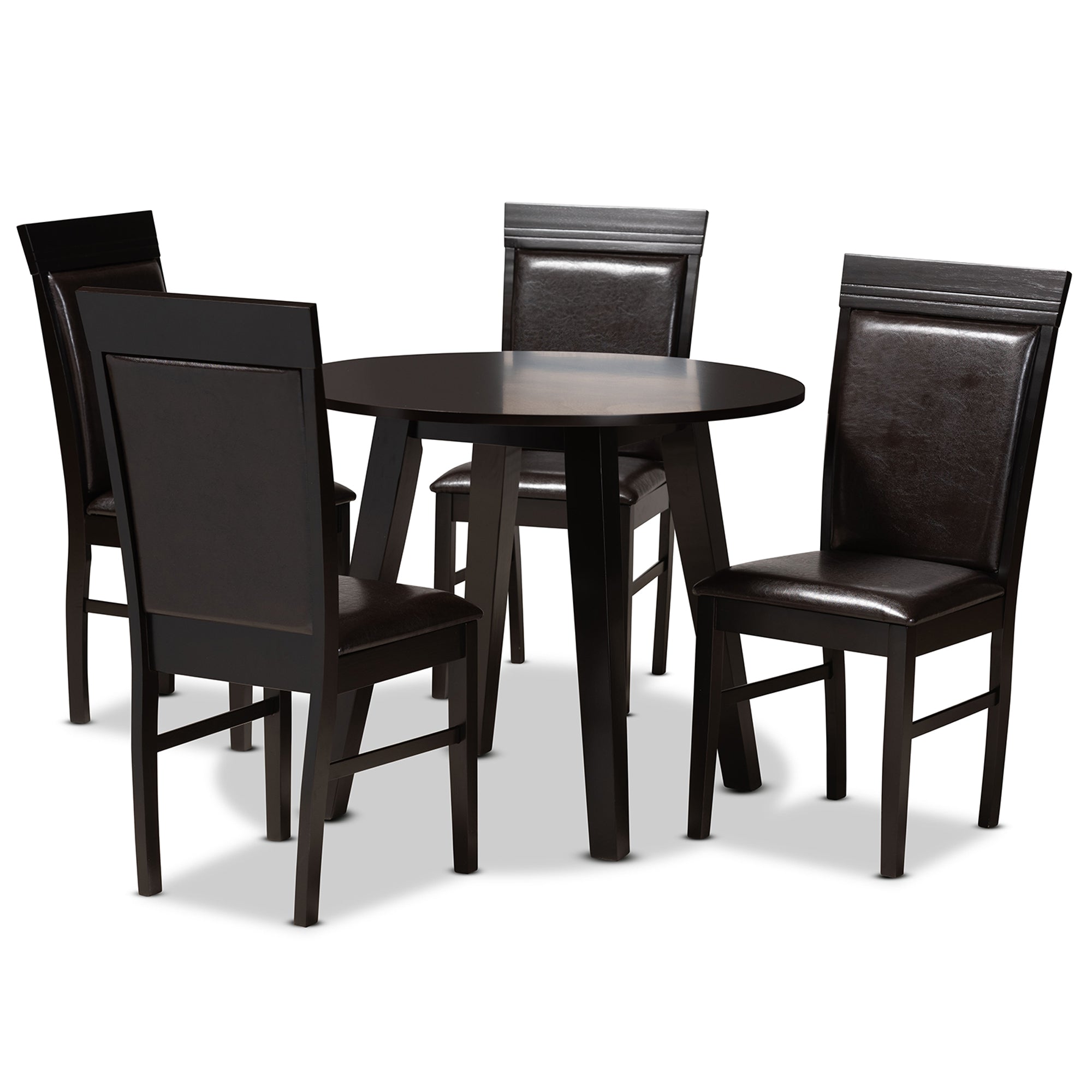 Miya Modern Dining Table & Dining Chairs 5-Piece-Dining Set-Baxton Studio - WI-Wall2Wall Furnishings