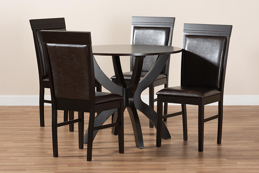 Ancel Modern Dining Table & Dining Chairs 5-Piece-Dining Set-Baxton Studio - WI-Wall2Wall Furnishings