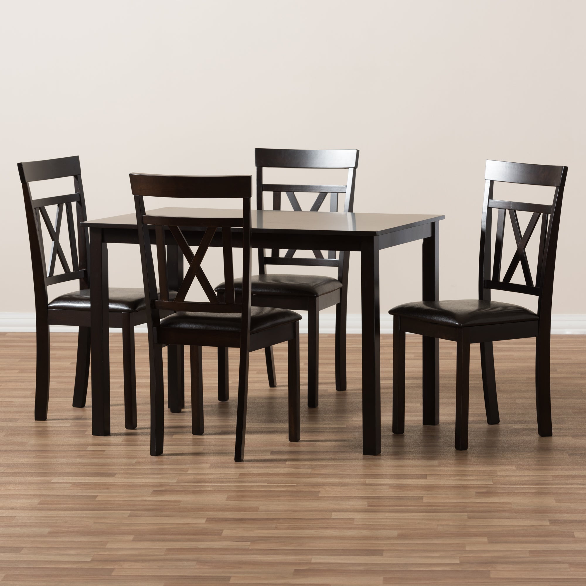 Rosie Contemporary Table & Dining Chairs 5-Piece-Dining Set-Baxton Studio - WI-Wall2Wall Furnishings