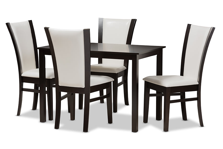 Adley Contemporary Table & Dining Chairs 5-Piece-Dining Set-Baxton Studio - WI-Wall2Wall Furnishings