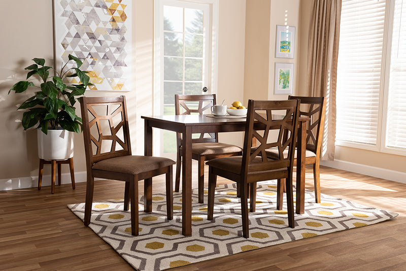 Abilene Mid-Century Dining Table: Dining Chairs-Dining Table: Dining Chairs-Baxton Studio - WI-Wall2Wall Furnishings