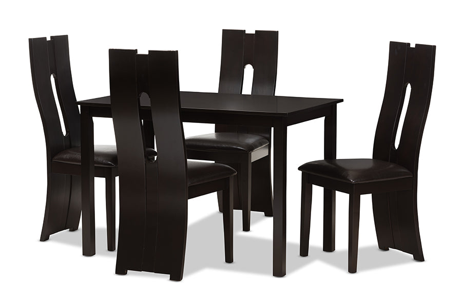 Alani Contemporary Table & Dining Chairs 5-Piece-Dining Set-Baxton Studio - WI-Wall2Wall Furnishings