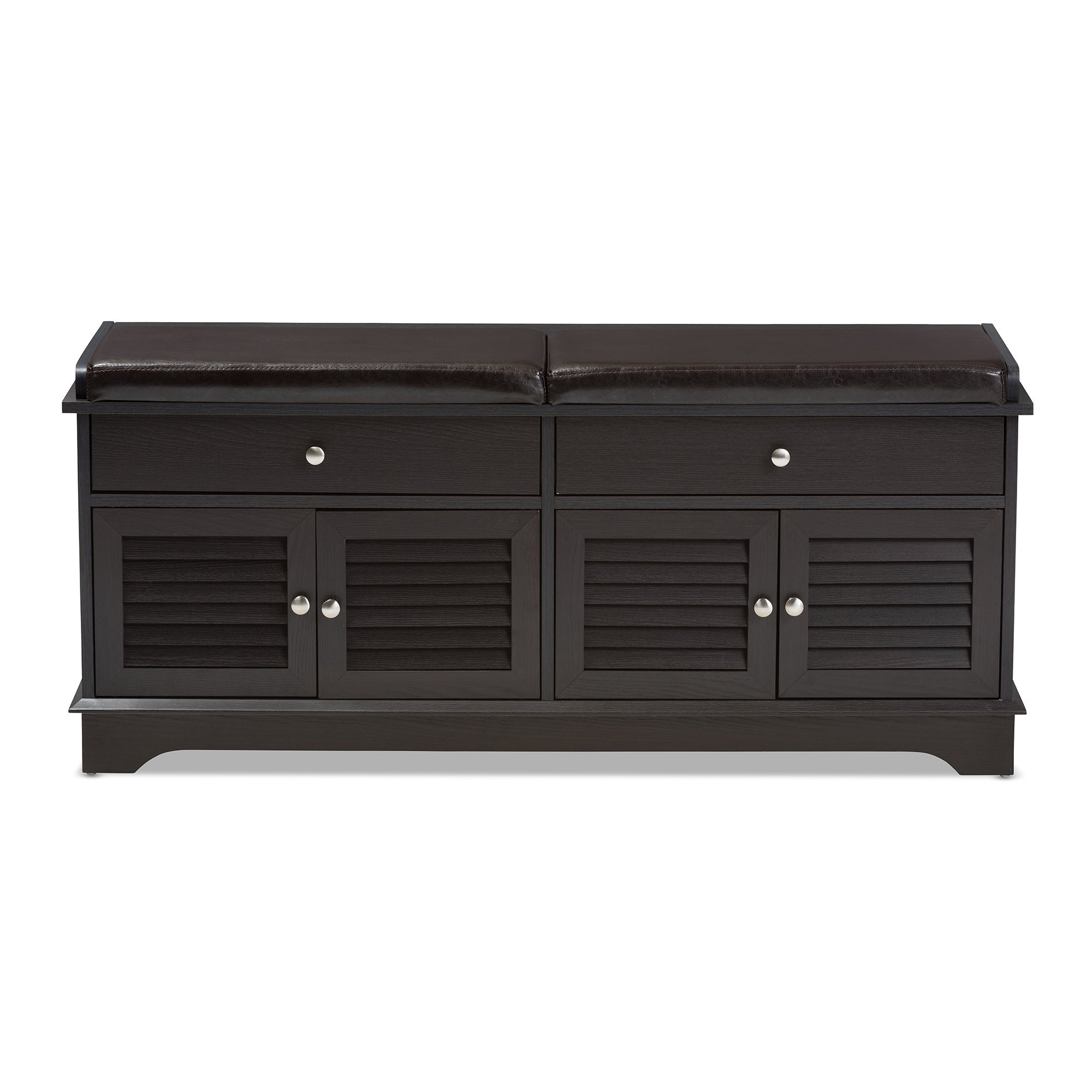 Leo Contemporary Bench 2-Drawer-Bench-Baxton Studio - WI-Wall2Wall Furnishings