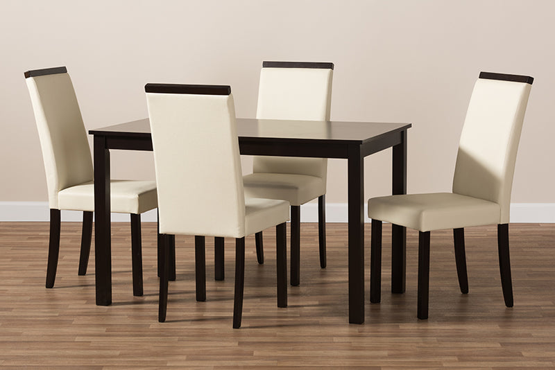 Daveney Contemporary Dining Table & Dining Chairs 5-Piece-Dining Set-Baxton Studio - WI-Wall2Wall Furnishings