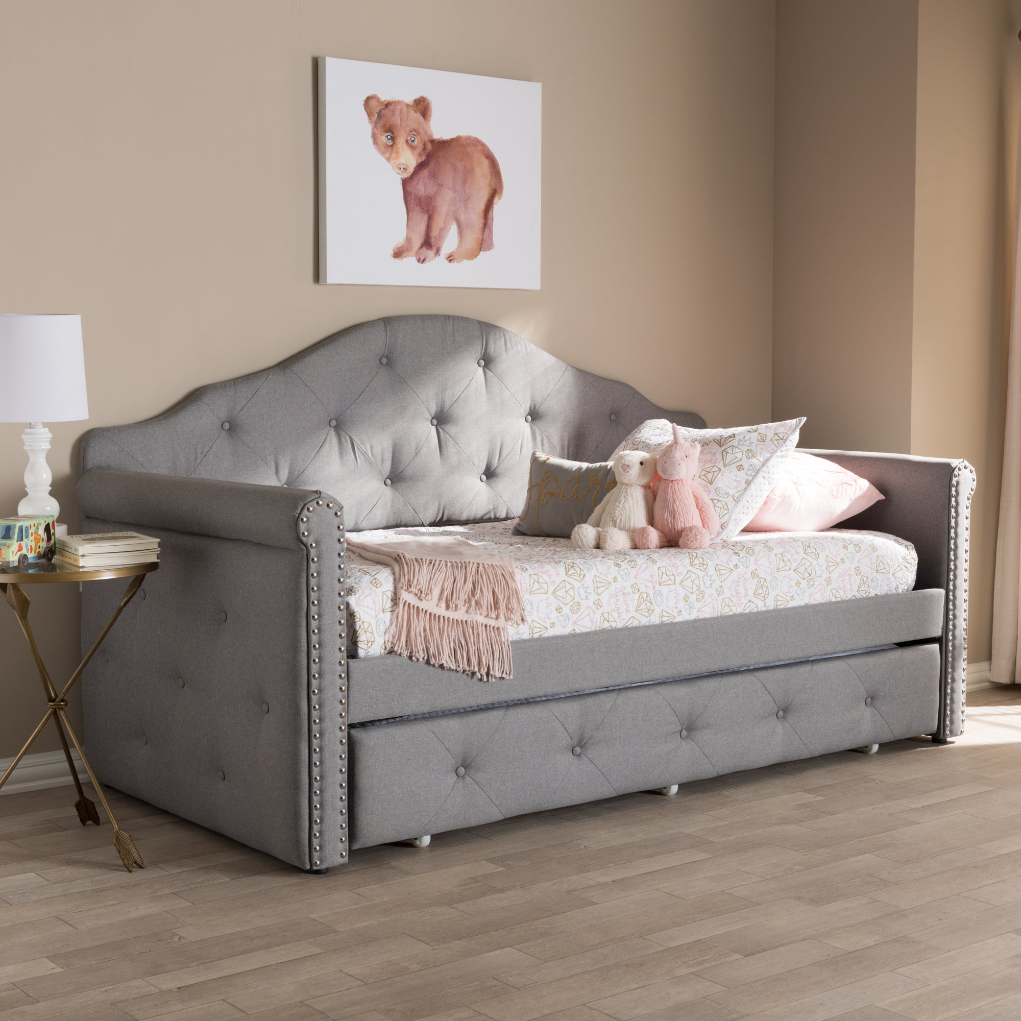 Emilie Contemporary Daybed with Trundle-Daybed-Baxton Studio - WI-Wall2Wall Furnishings