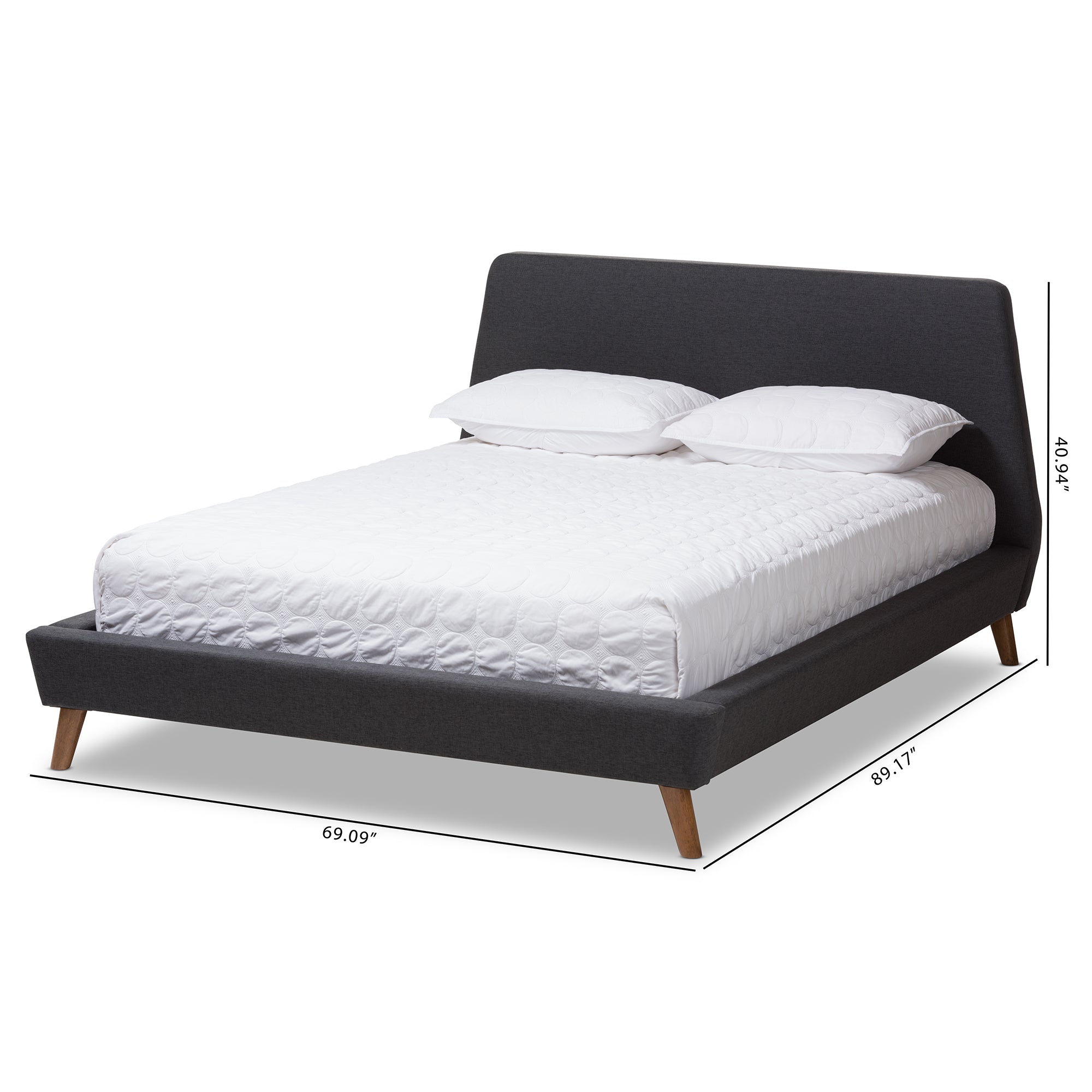 Sinclaire Contemporary Bed Walnut-Finished-Bed-Baxton Studio - WI-Wall2Wall Furnishings