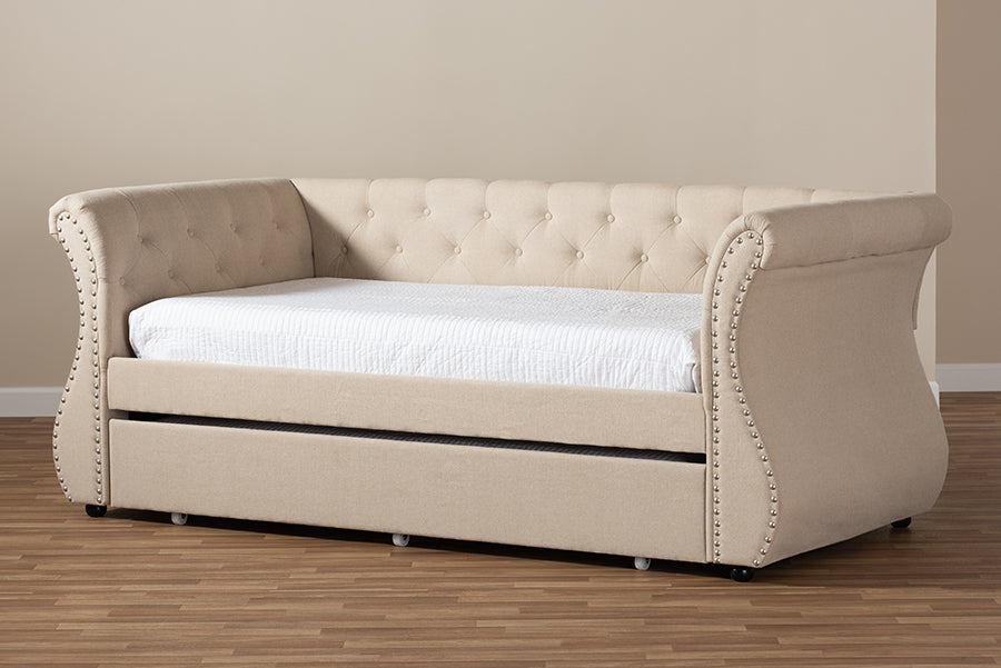 Cherine Contemporary Daybed with Trundle-Daybed-Baxton Studio - WI-Wall2Wall Furnishings