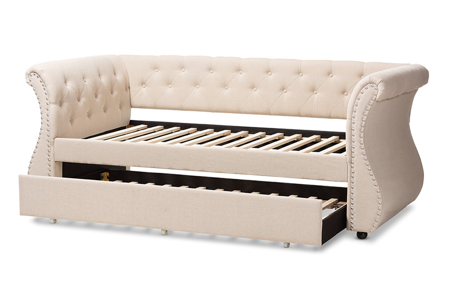 Cherine Contemporary Daybed with Trundle-Daybed-Baxton Studio - WI-Wall2Wall Furnishings