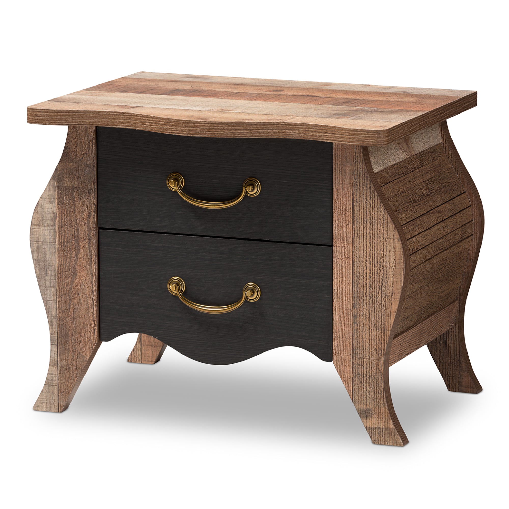 Romilly Country Cottage Nightstand Oak-Finished-Nightstand-Baxton Studio - WI-Wall2Wall Furnishings