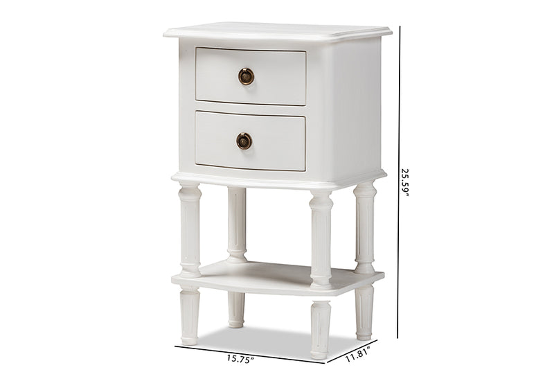 Audrey Contemporary Nightstand 2-Drawer-Nightstand-Baxton Studio - WI-Wall2Wall Furnishings