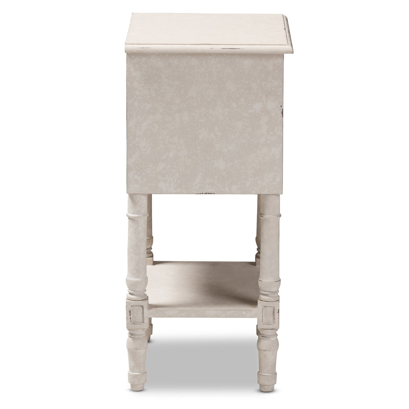 Lenore Country Cottage Nightstand 2-Drawer-Nightstand-Baxton Studio - WI-Wall2Wall Furnishings