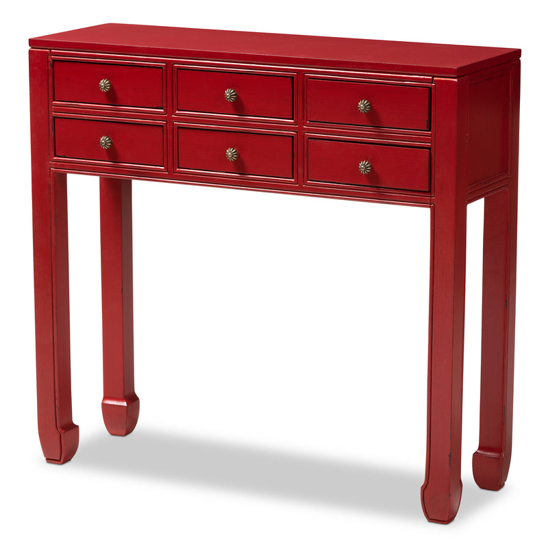 Pomme Traditional Console Table 6-Drawer-Console Table-Baxton Studio - WI-Wall2Wall Furnishings