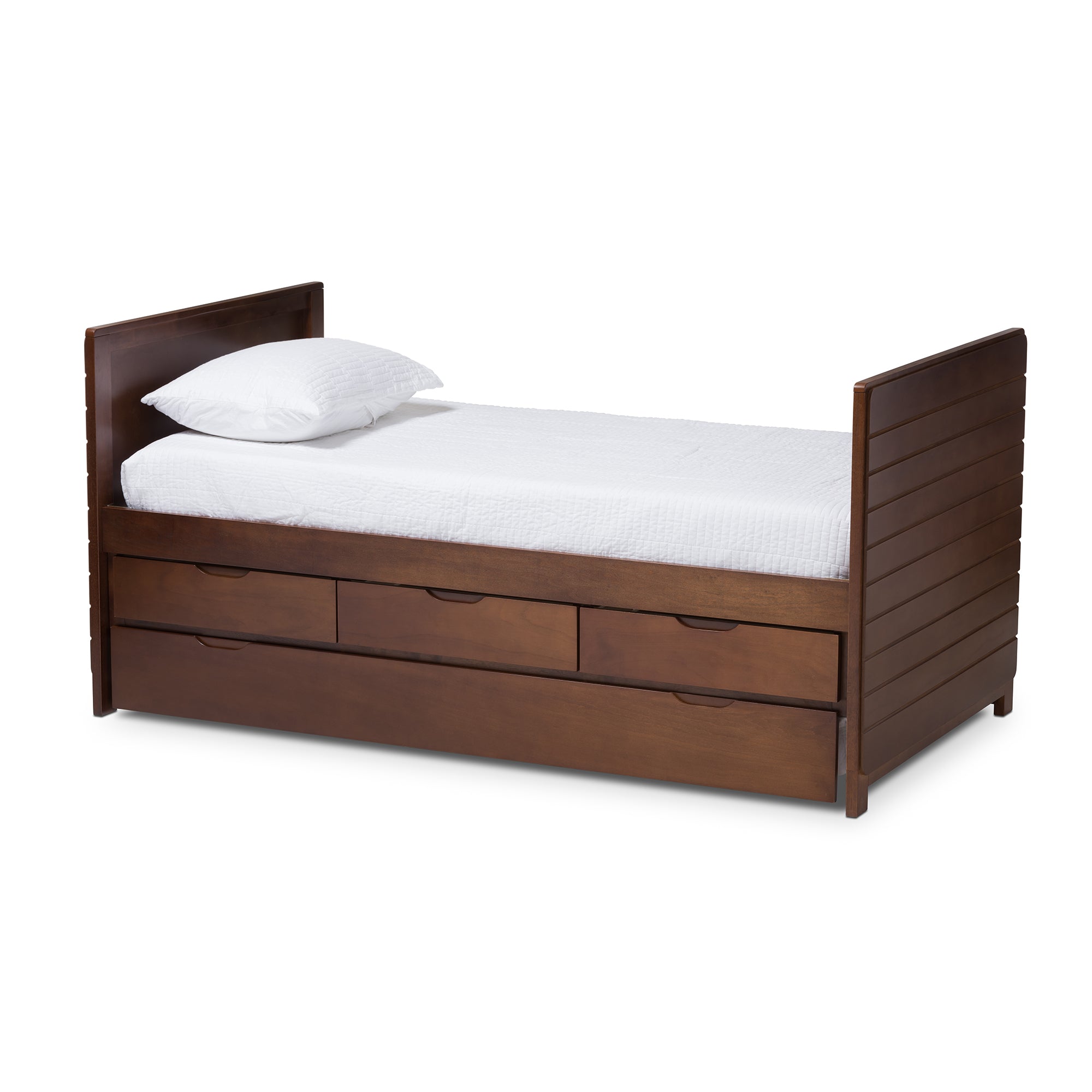 Linna Contemporary Daybed Brown-Finished with Trundle-Daybed-Baxton Studio - WI-Wall2Wall Furnishings