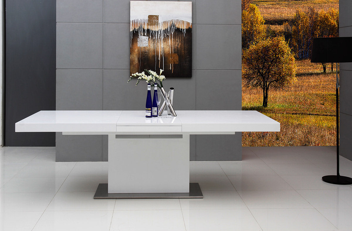 Modrest Zenith - Modern White Extendable Dining Table-Dining Table-VIG-Wall2Wall Furnishings