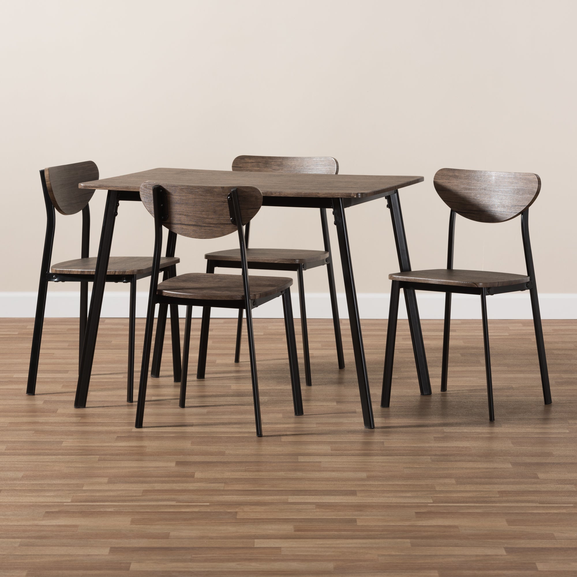 Ornette Mid-Century Dining Table: Dining Chairs-Dining Table: Dining Chairs-Baxton Studio - WI-Wall2Wall Furnishings