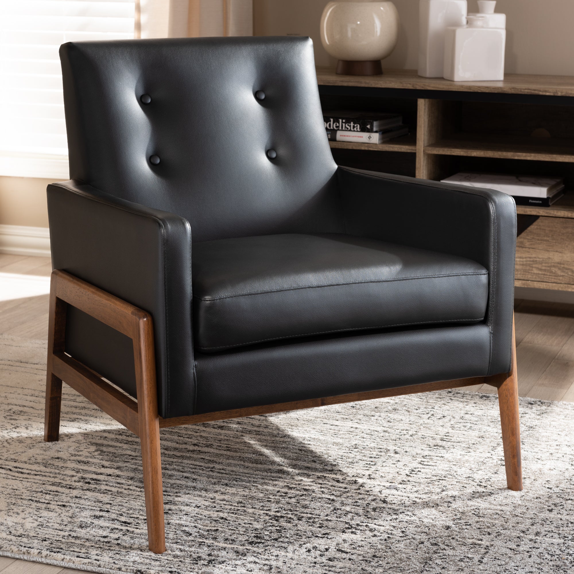 Perris Mid-Century Living Room Chair-Chair-Baxton Studio - WI-Wall2Wall Furnishings