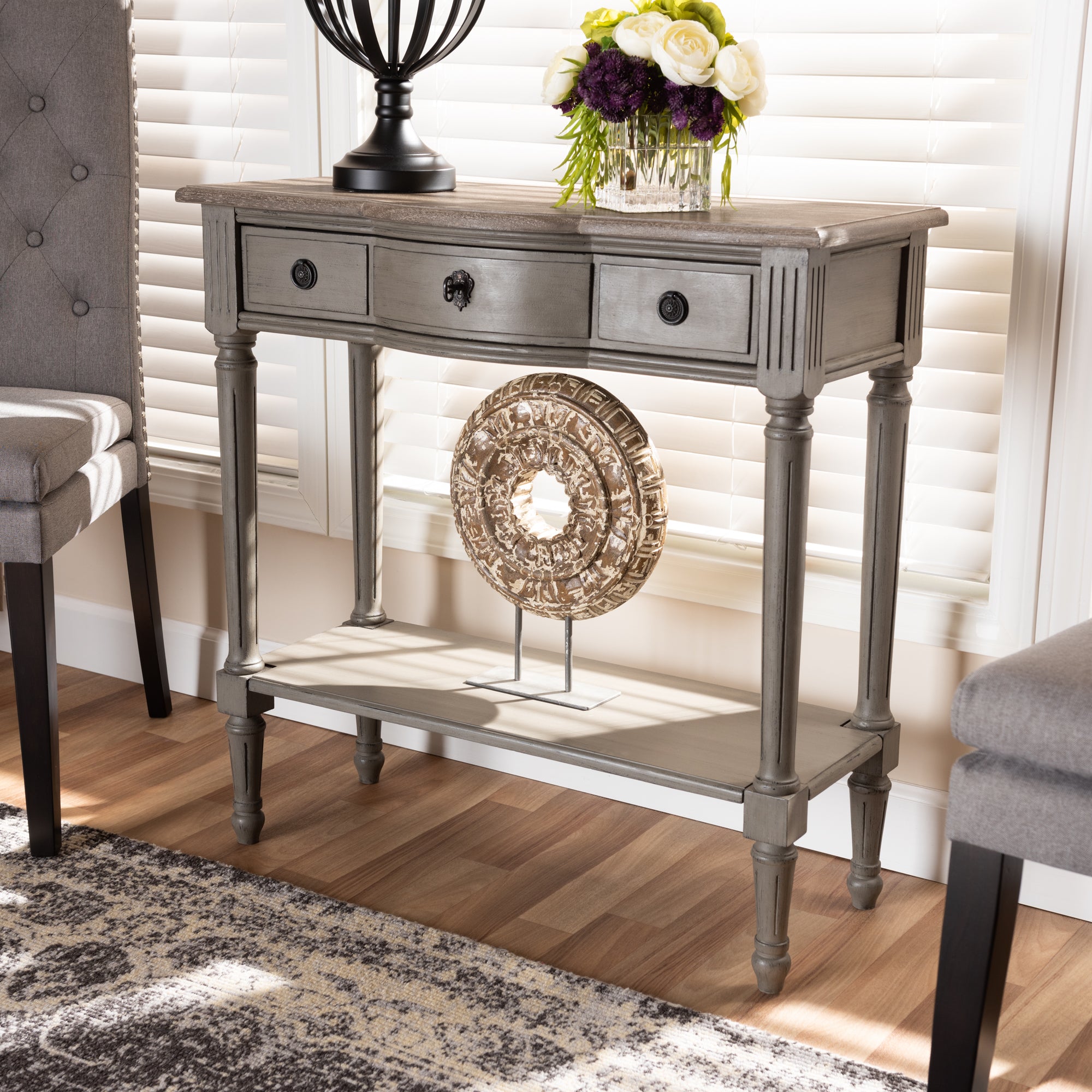 Noelle French Provincial Console Table 1-Drawer-Console Table-Baxton Studio - WI-Wall2Wall Furnishings