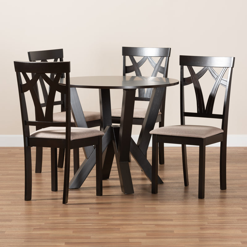 Reagan Modern Dining Table & Dining Chairs 5-Piece-Dining Set-Baxton Studio - WI-Wall2Wall Furnishings