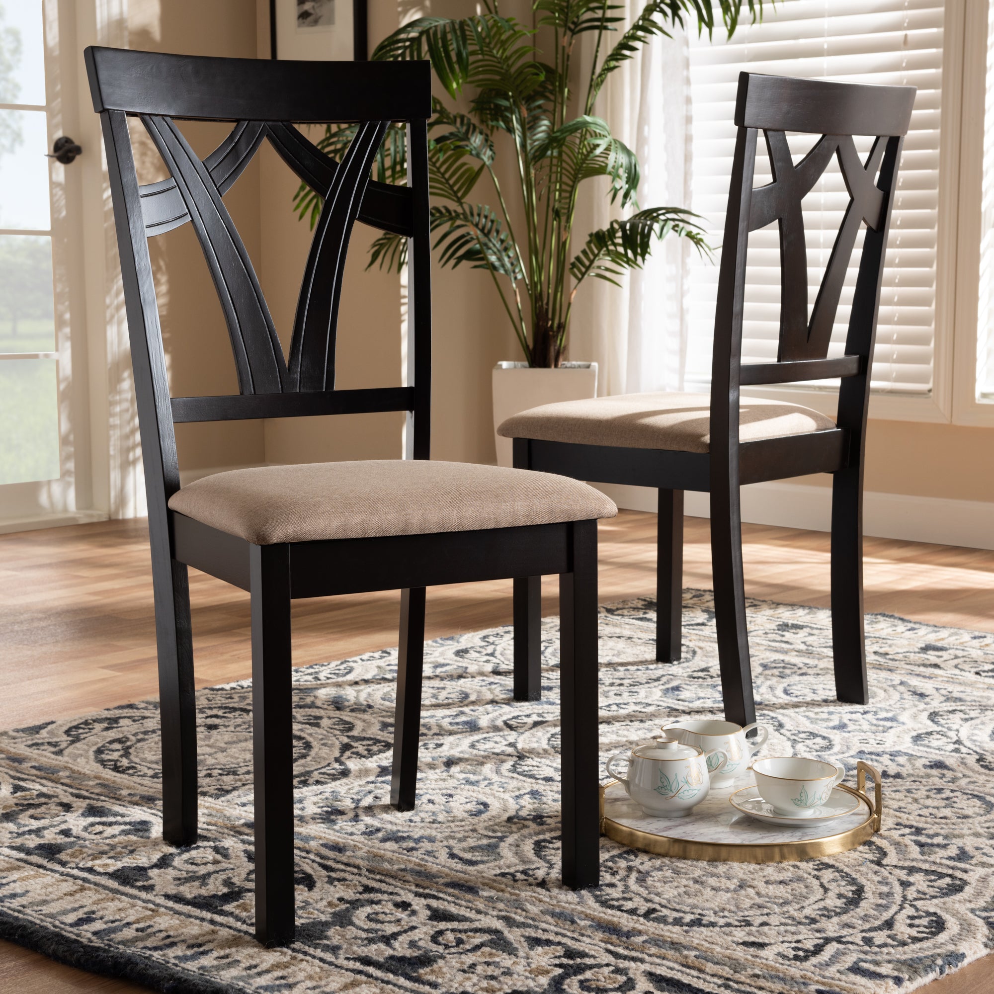 Sylvia Contemporary Dining Chairs-Dining Chairs-Baxton Studio - WI-Wall2Wall Furnishings