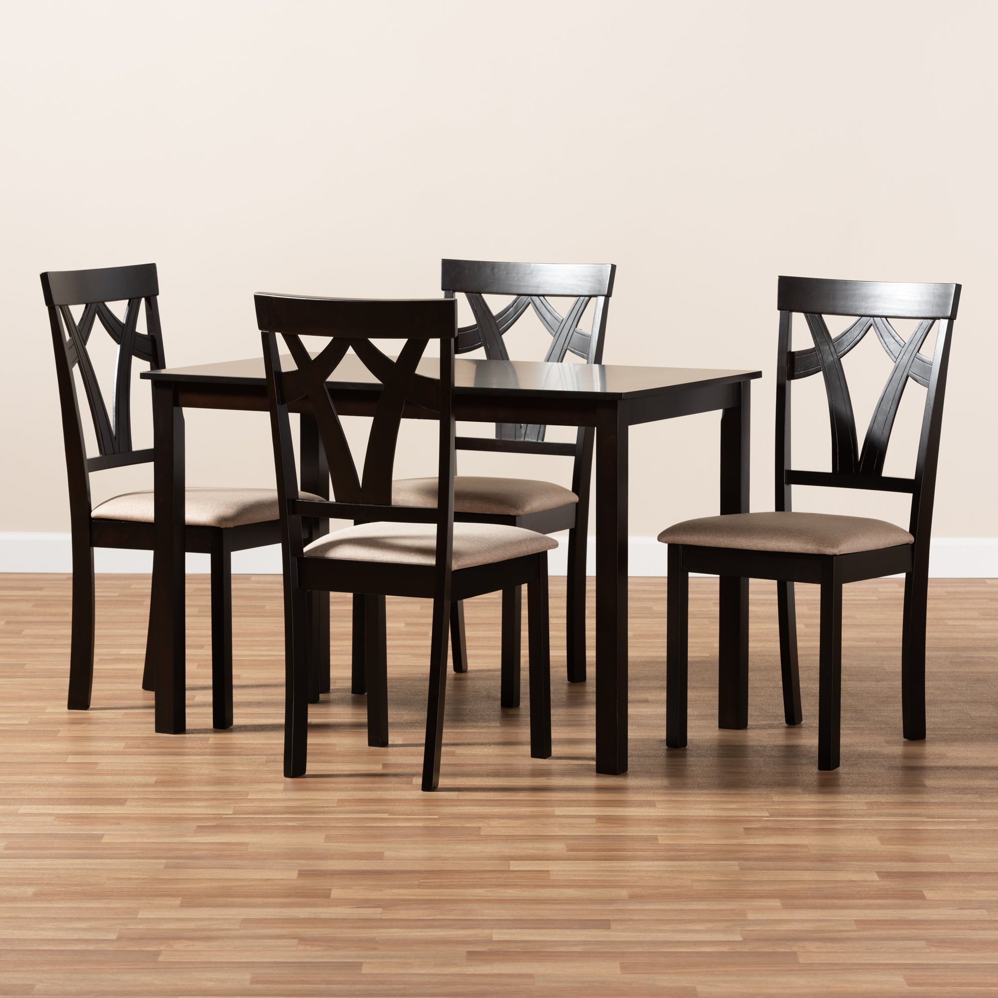 Sylvia Contemporary Dining Table: Dining Chairs 5-Piece-Dining Table: Dining Chairs-Baxton Studio - WI-Wall2Wall Furnishings