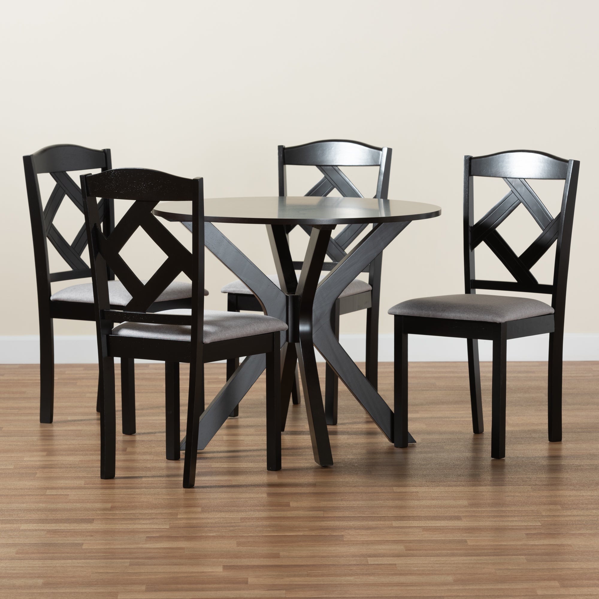Carlin Transitional Dining Table & Dining Chairs 5-Piece-Dining Set-Baxton Studio - WI-Wall2Wall Furnishings