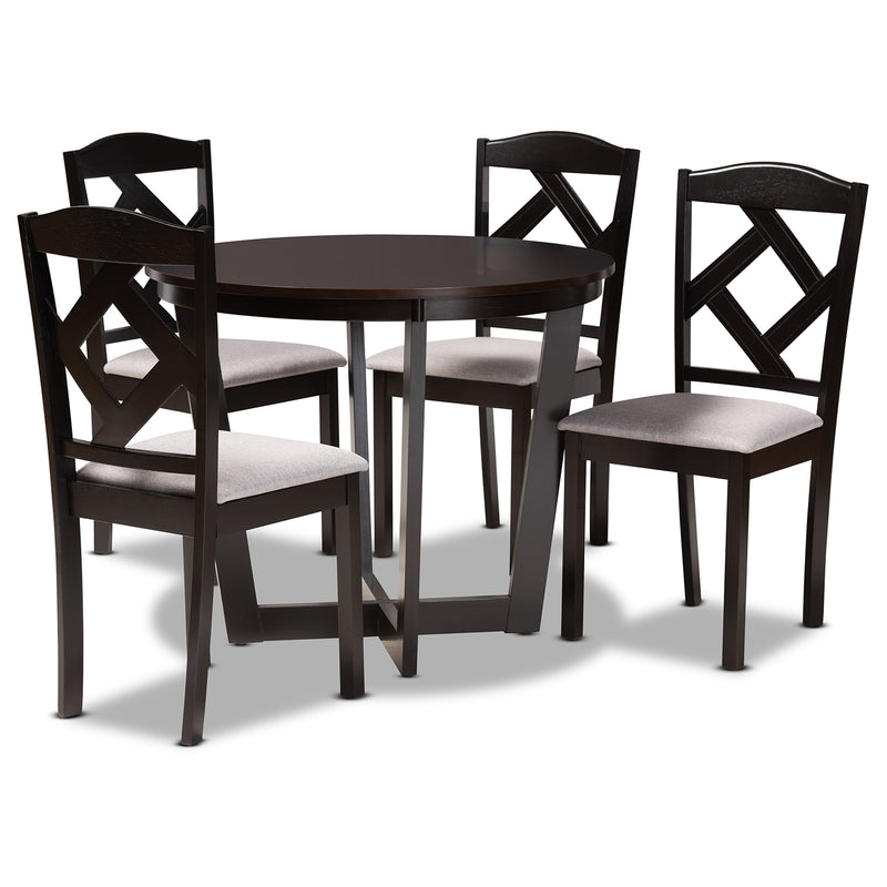 Morigan Transitional Dining Table & Dining Chairs 5-Piece-Dining Set-Baxton Studio - WI-Wall2Wall Furnishings