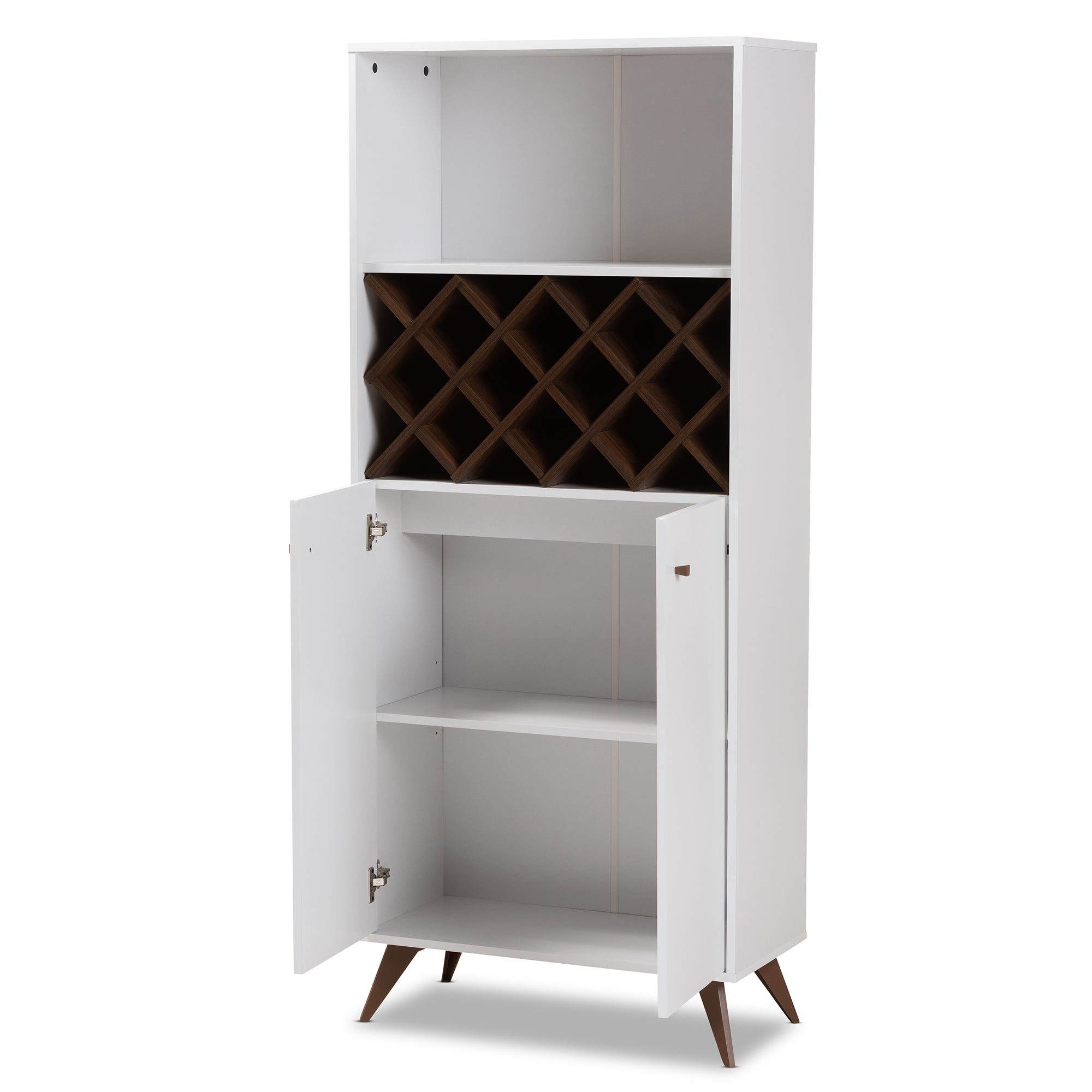 Serafino Mid-Century Wine Cabinet-Wine Cabinet-Baxton Studio - WI-Wall2Wall Furnishings
