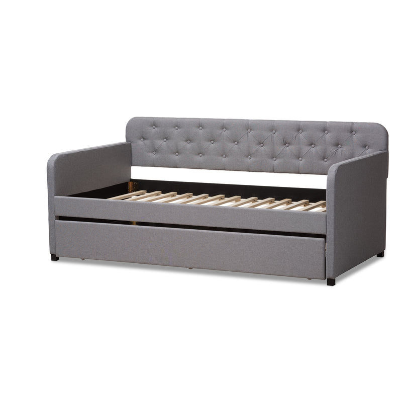 Camelia Contemporary Daybed Button-Tufted with Roll-Out Trundle Guest Bed-Daybed-Baxton Studio - WI-Wall2Wall Furnishings