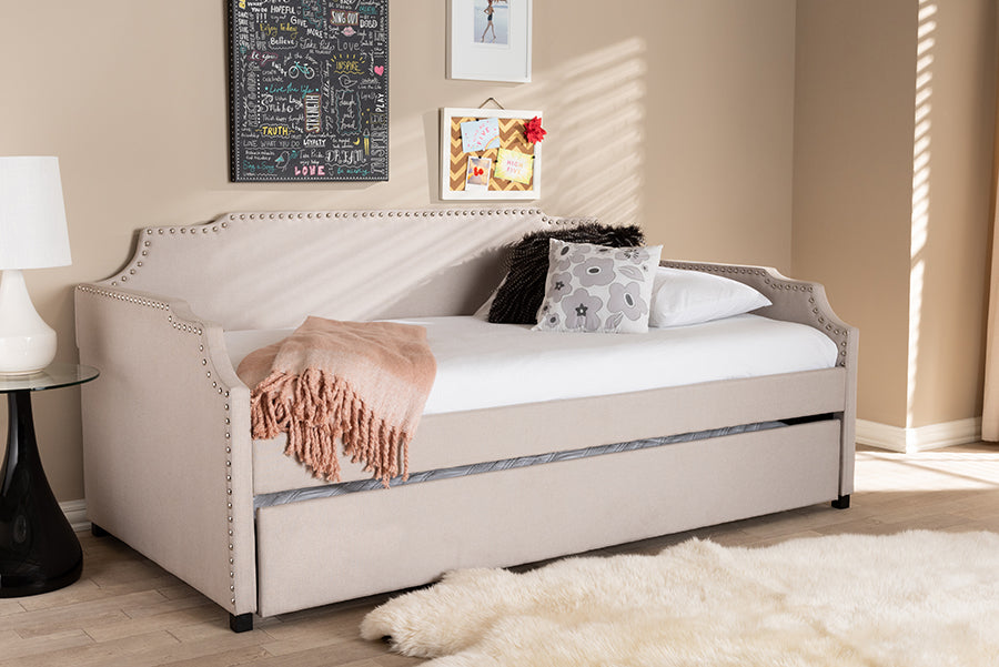 Ally Contemporary Daybed with Roll Out Trundle Guest Bed-Daybed-Baxton Studio - WI-Wall2Wall Furnishings