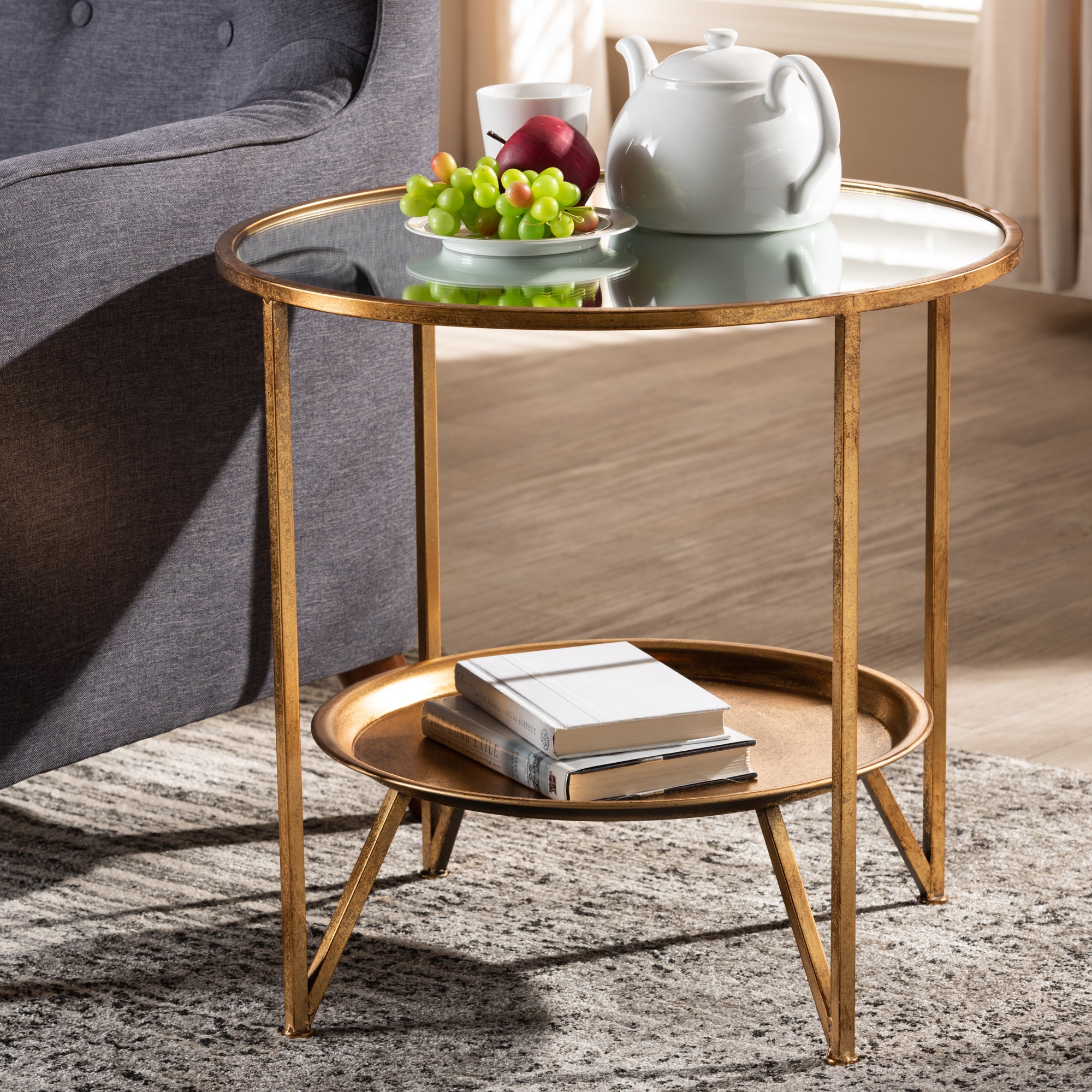 Tamsin Contemporary End Table with Tray Shelf-End Table-Baxton Studio - WI-Wall2Wall Furnishings