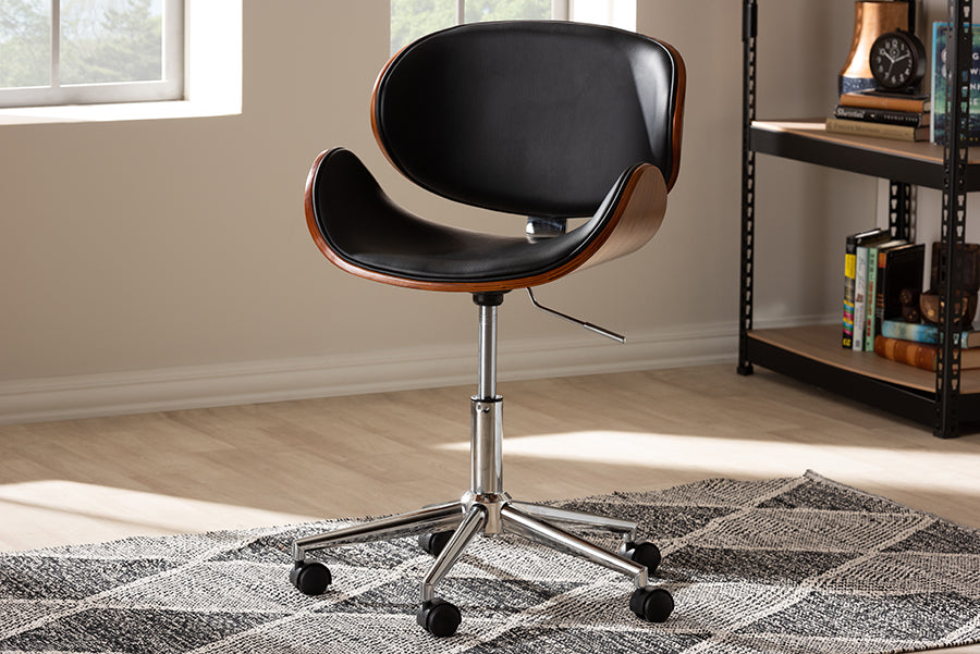 Ambrosio Contemporary Office Chair Chrome-Finished-Office Chair-Baxton Studio - WI-Wall2Wall Furnishings