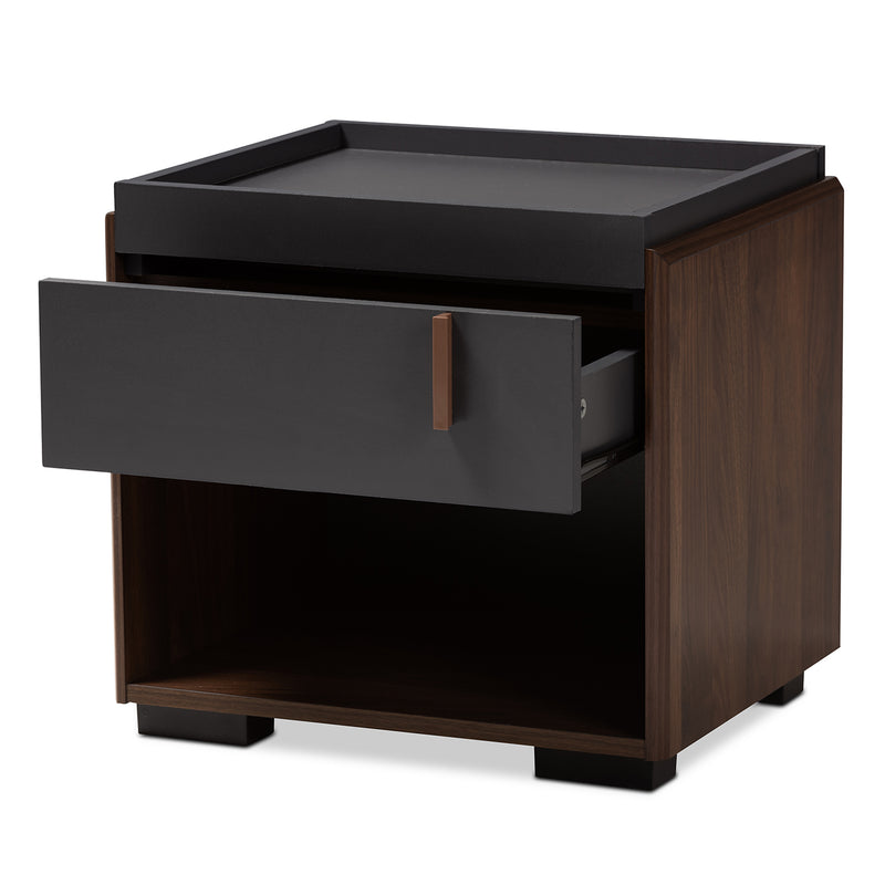 Rikke Contemporary Nightstand Two-Tone 1-Drawer-Nightstand-Baxton Studio - WI-Wall2Wall Furnishings