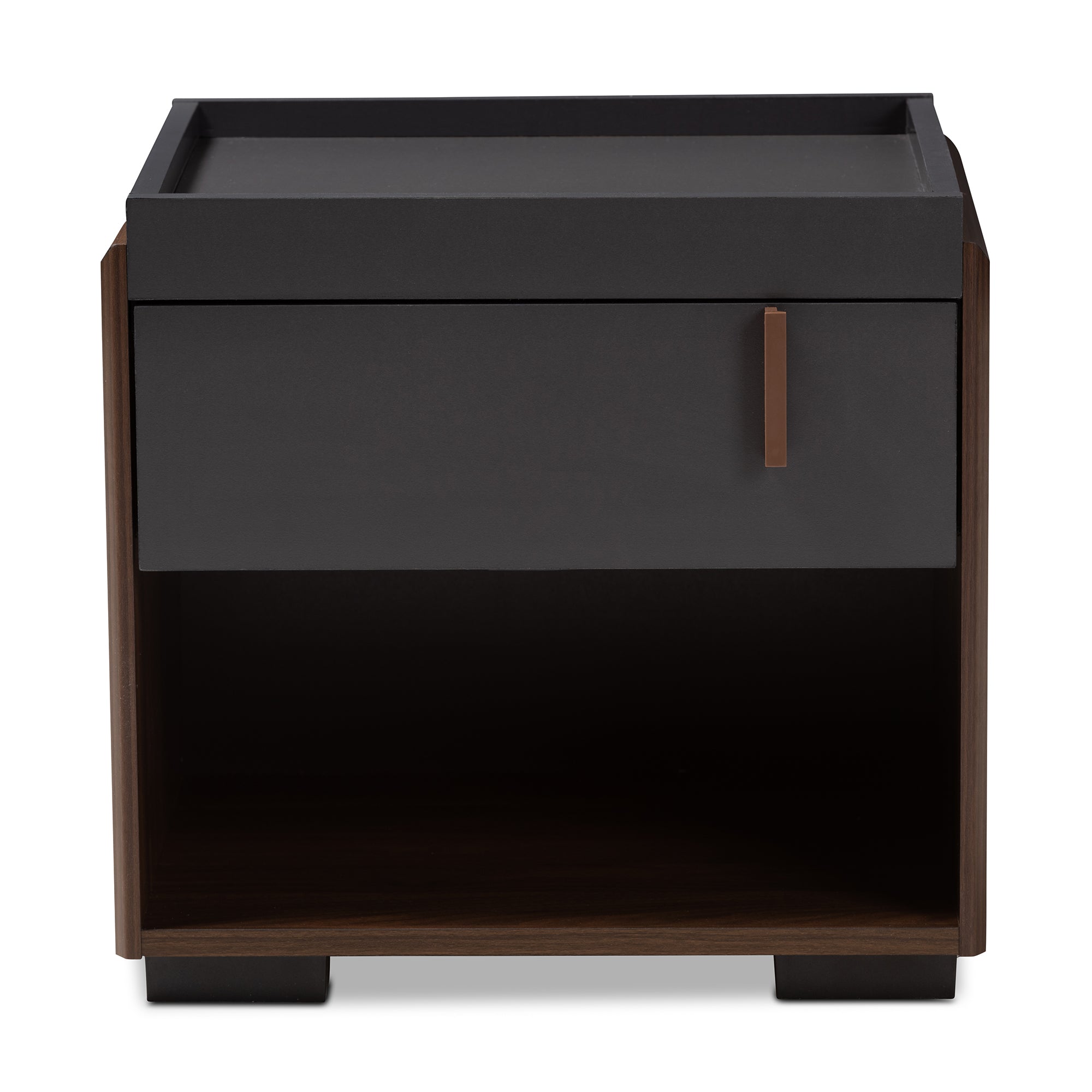 Rikke Contemporary Nightstand Two-Tone 1-Drawer-Nightstand-Baxton Studio - WI-Wall2Wall Furnishings