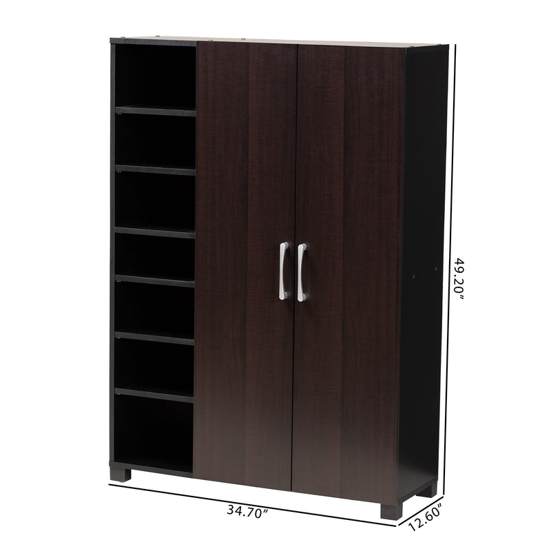 Marine Contemporary Shoe Cabinet Two-Tone with Open Shelves 2-Door-Shoe Cabinet-Baxton Studio - WI-Wall2Wall Furnishings