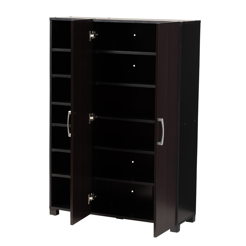 Marine Contemporary Shoe Cabinet Two-Tone with Open Shelves 2-Door-Shoe Cabinet-Baxton Studio - WI-Wall2Wall Furnishings