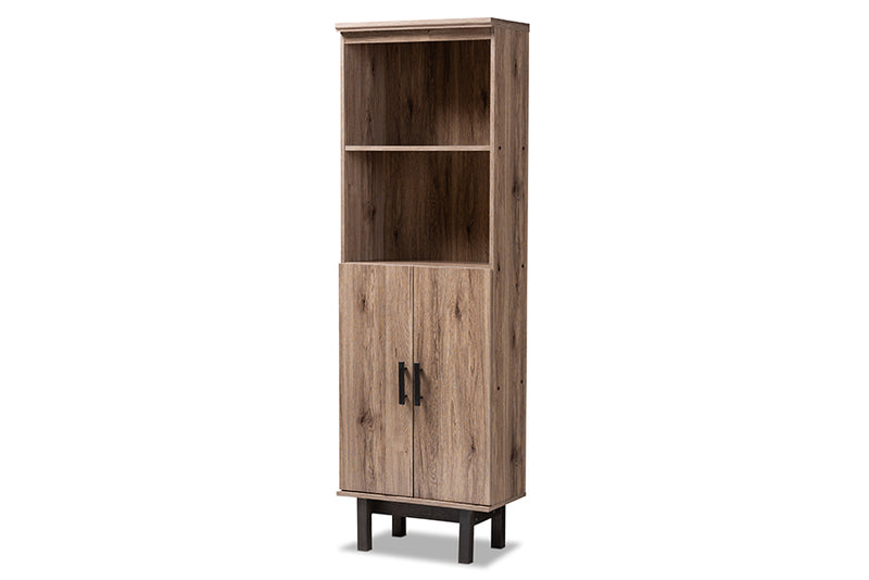 Arend Contemporary Bookcase Two-Tone 2-Door-Bookcase-Baxton Studio - WI-Wall2Wall Furnishings