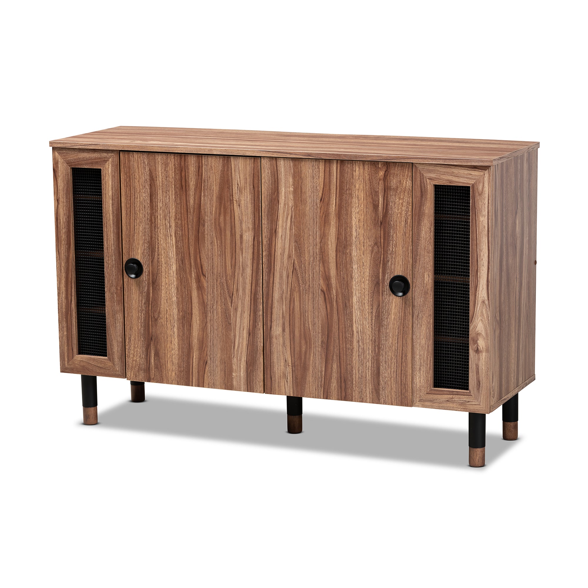 Valina Contemporary Shoe Cabinet 2-Door with Screen Inserts-Shoe Cabinet-Baxton Studio - WI-Wall2Wall Furnishings