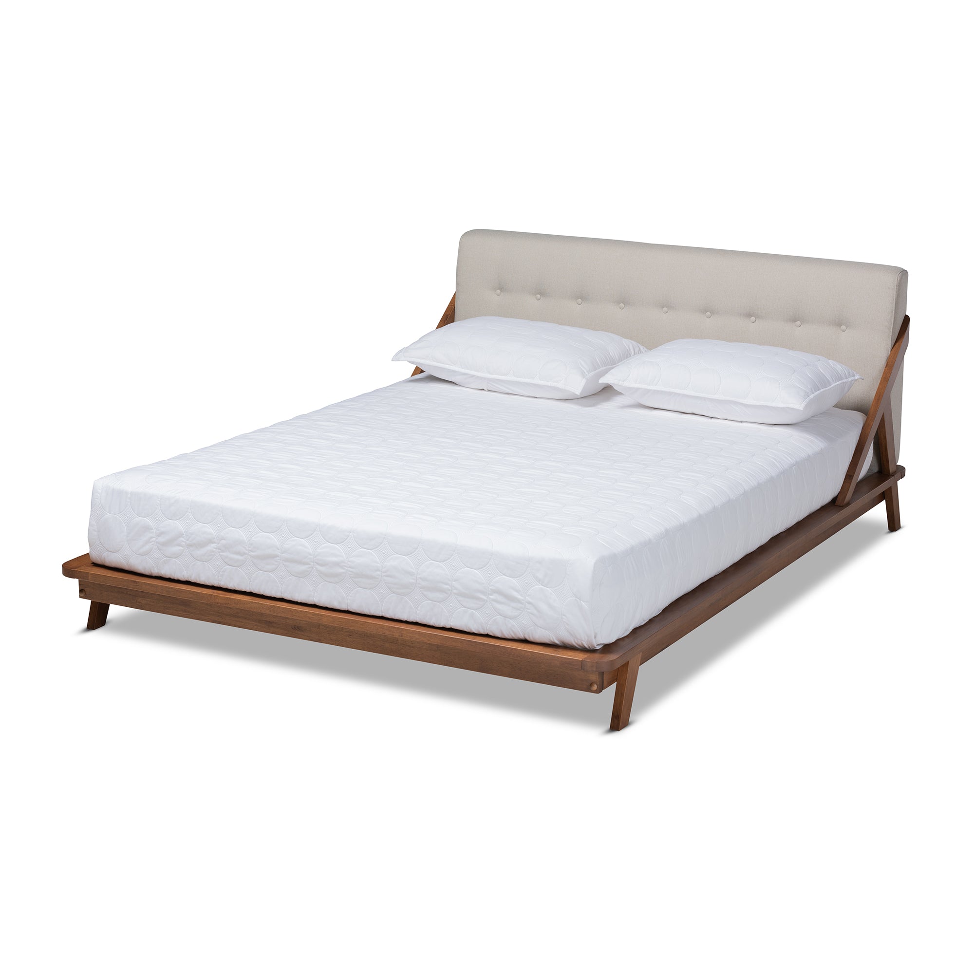 Sante Mid-Century Bed-Bed-Baxton Studio - WI-Wall2Wall Furnishings