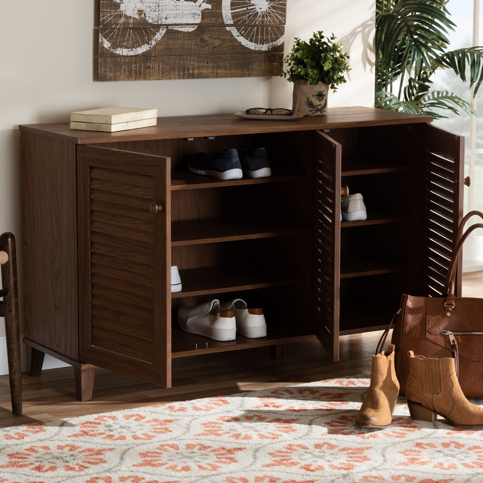 Coolidge Contemporary Shoe Cabinet 8-Shelf-Shoe Cabinet-Baxton Studio - WI-Wall2Wall Furnishings