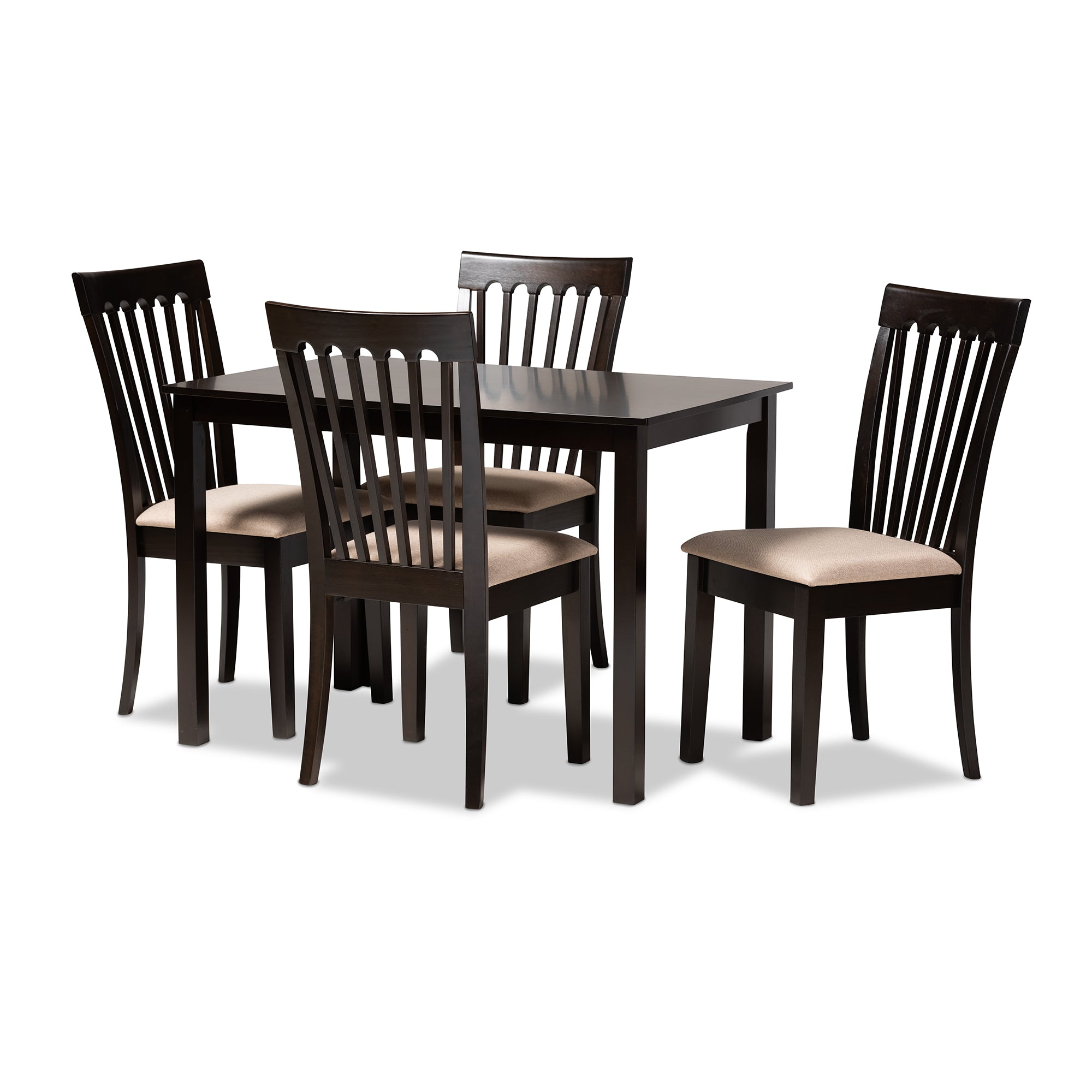 Minette Contemporary Table & Dining Chairs 5-Piece-Dining Set-Baxton Studio - WI-Wall2Wall Furnishings