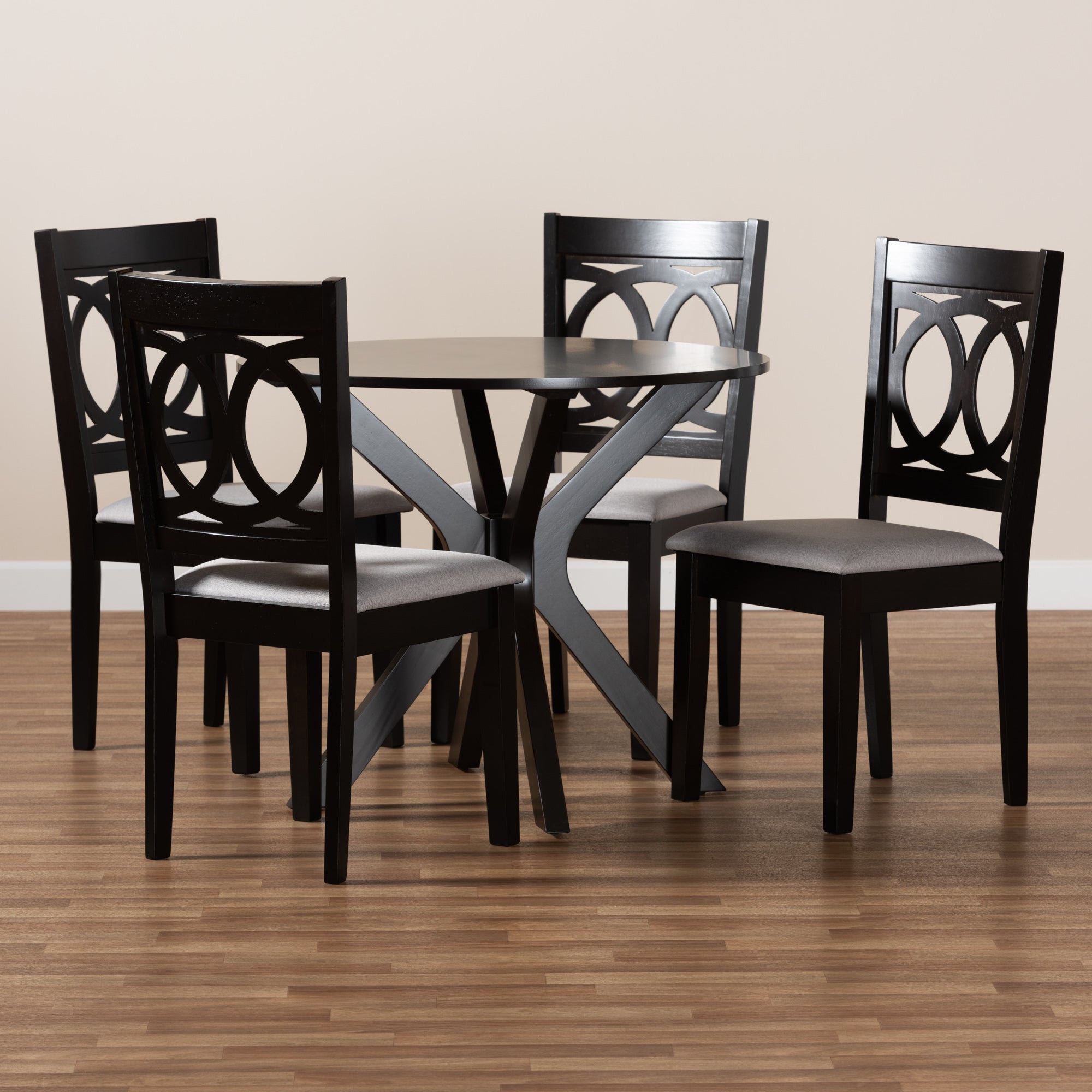 Sanne Modern Dining Table & Dining Chairs 5-Piece-Dining Set-Baxton Studio - WI-Wall2Wall Furnishings