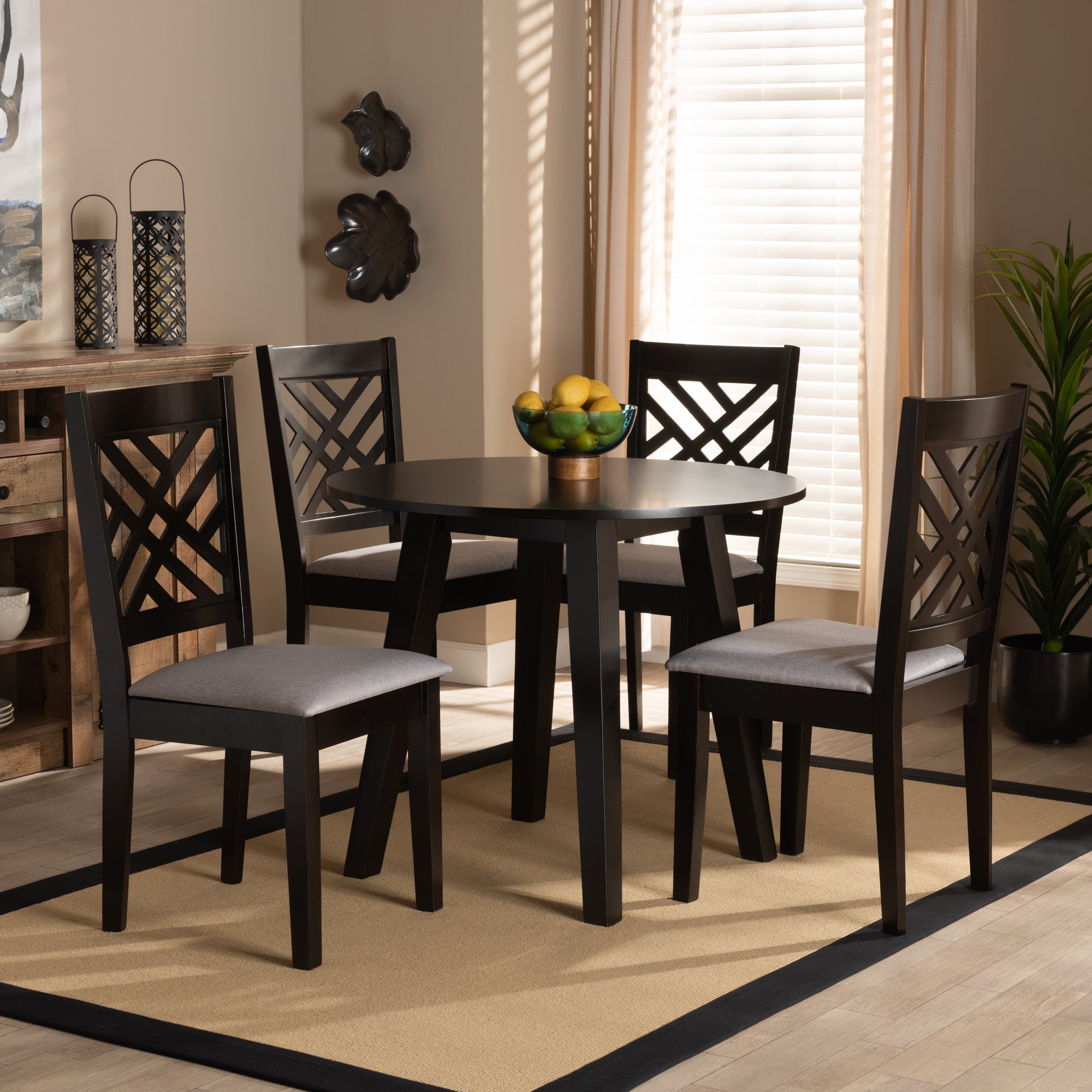 Lilly Modern Dining Table & Dining Chairs 5-Piece-Dining Set-Baxton Studio - WI-Wall2Wall Furnishings