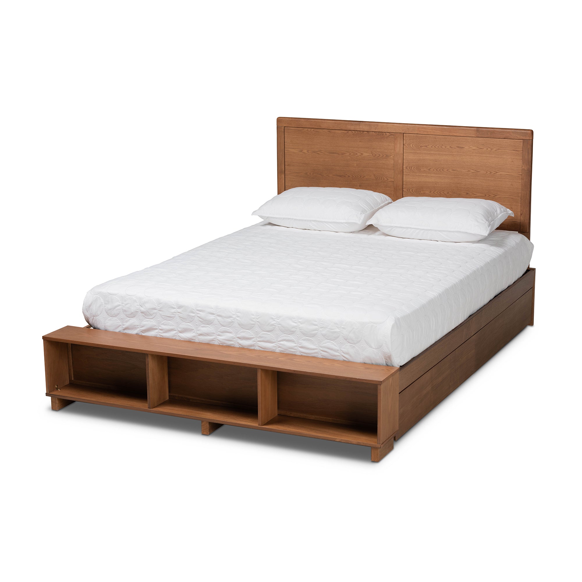 Tamsin Modern Bed 4-Drawer with Built-In Shelves-Bed-Baxton Studio - WI-Wall2Wall Furnishings