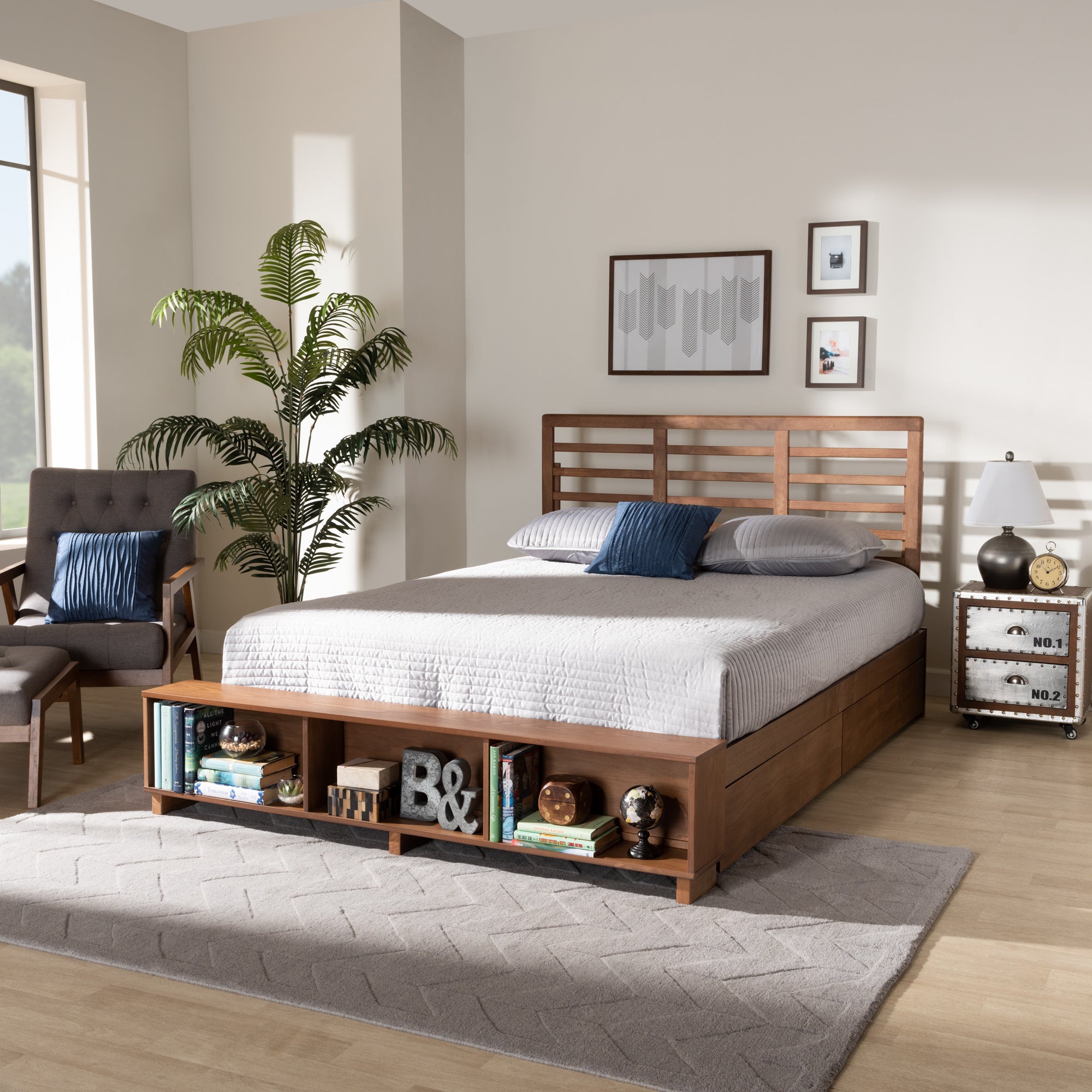 Milana Modern Bed 4-Drawer-Bed-Baxton Studio - WI-Wall2Wall Furnishings