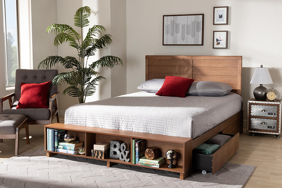 Alba Modern Bed 4-Drawer with Built-In Shelves-Bed-Baxton Studio - WI-Wall2Wall Furnishings